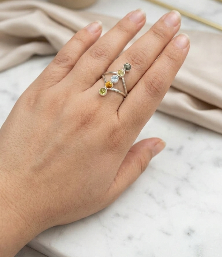 Astropreet Silver Dhan Yog Ring