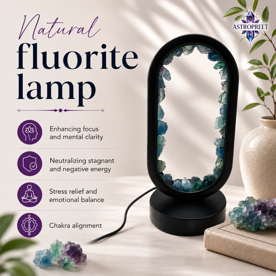 Astropreet Natural Fluorite Crystal Lamp (OVAL) – The Stone of Mental Clarity & Focus