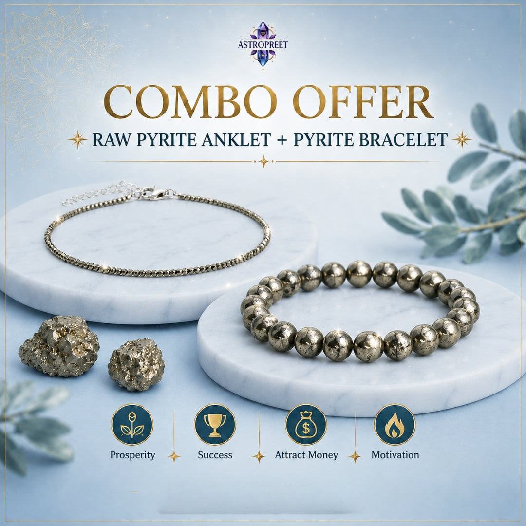 Astropreet The Prosperity Pair (natural pyrite bracelet and raw pyrite anklet)