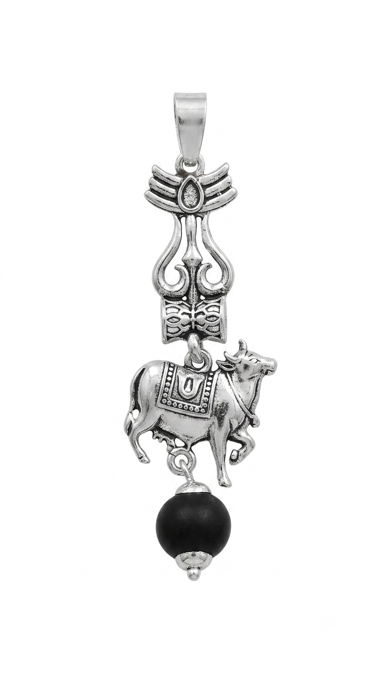 Astropreet silver capping | karungali mala | 54 beads | Natural ebony wood mala | Free Shiv nandi Karungali pendent