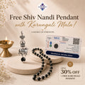 Astropreet silver capping | karungali mala | 54 beads | Natural ebony wood mala | Free Shiv nandi Karungali pendent
