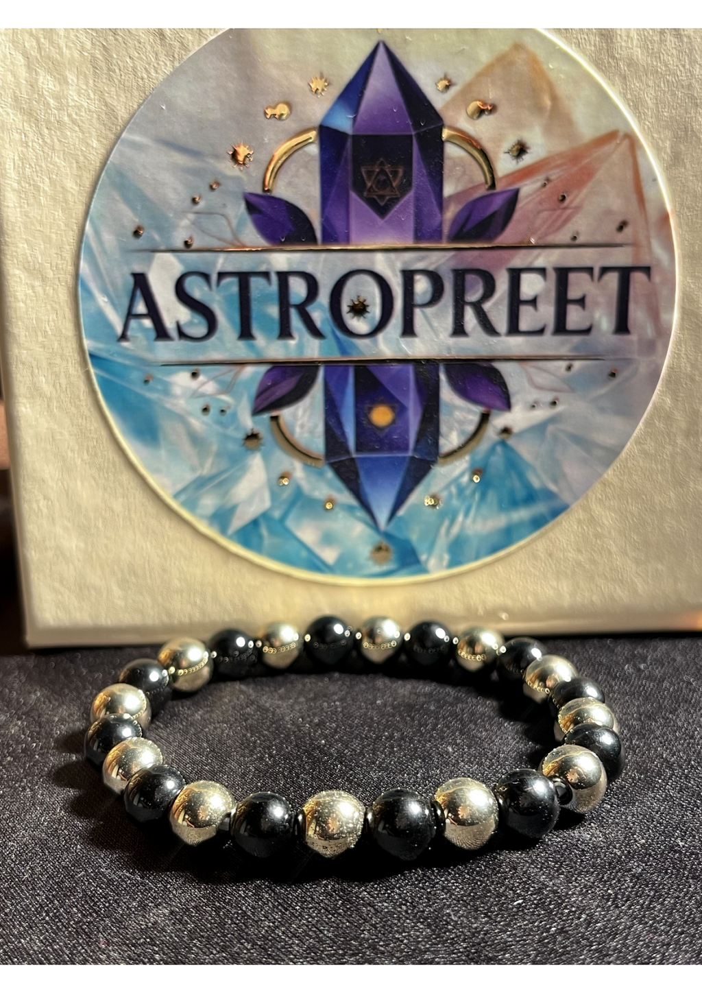 Astropreet Richee Rich Bracelet (Pyrite & black obsidian)