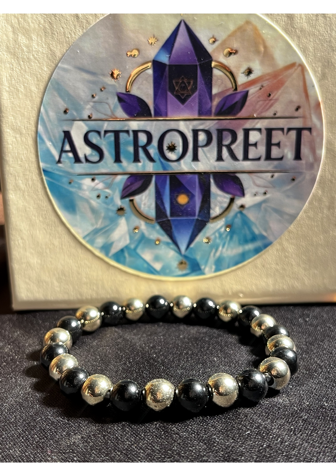 Astropreet Richee Rich Bracelet (Pyrite & black obsidian)