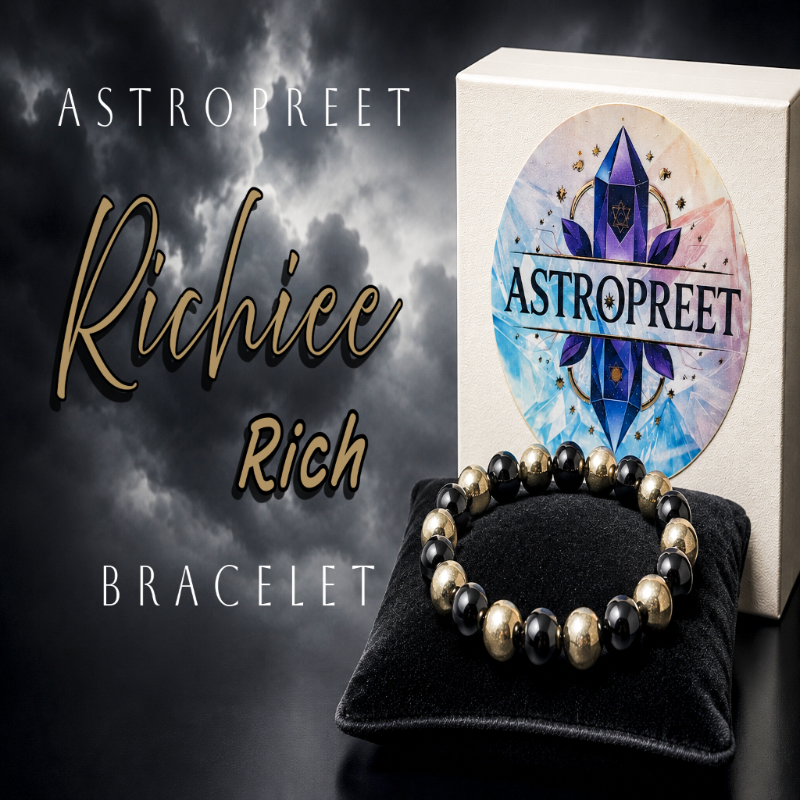 Astropreet Richee Rich Bracelet (Pyrite & black obsidian)