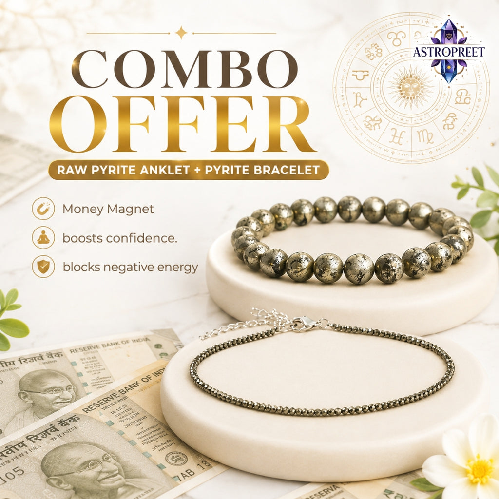 Astropreet The Prosperity Pair (natural pyrite bracelet and raw pyrite anklet)