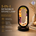 5-in-1 Synergy Stone Lamp with glowing interior stones on a neutral background